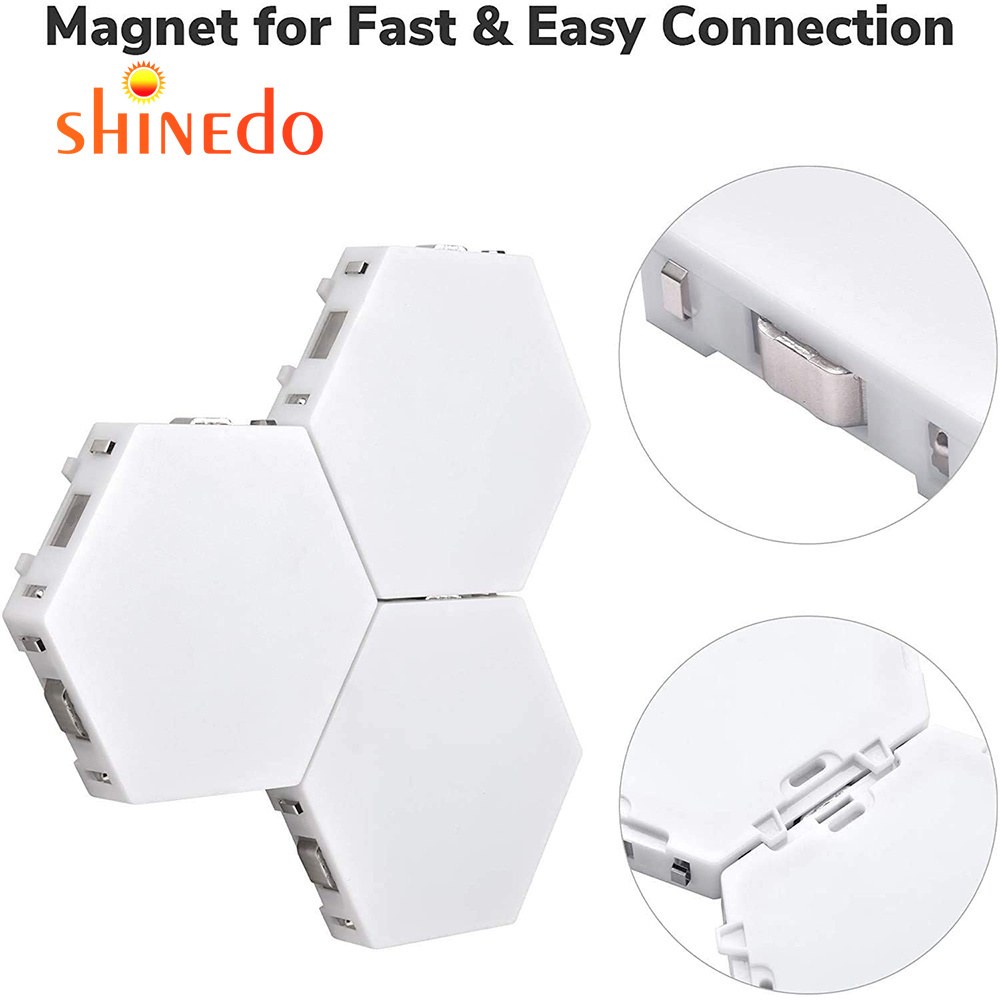 Smart Led Light Wall-Mounted Touch-Sensitive Hexagon Wall Light for Game Room, Bedroom and Living Room