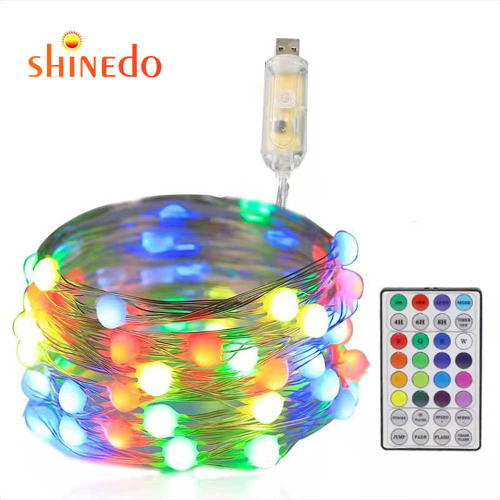 Smart Twinkle Led RGB Color Changing String Fairy Lights for Christmas Room Bedroom Wall Indoor Outdoor Decoration