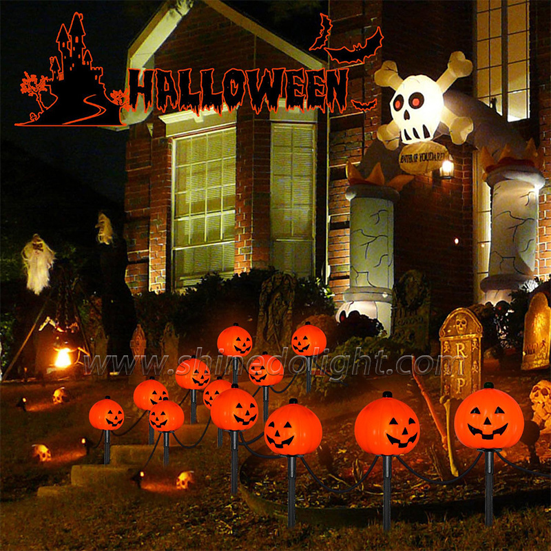 Halloween Pathway Lights Outdoor Pumpkin Lights Halloween Outdoor Walkway Garden Yard Lawn holiday Lights Decor