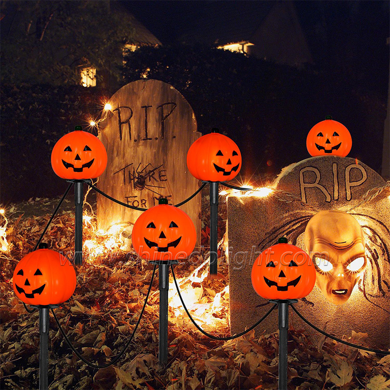 Halloween Pathway Lights Outdoor Pumpkin Lights Halloween Outdoor Walkway Garden Yard Lawn holiday Lights Decor