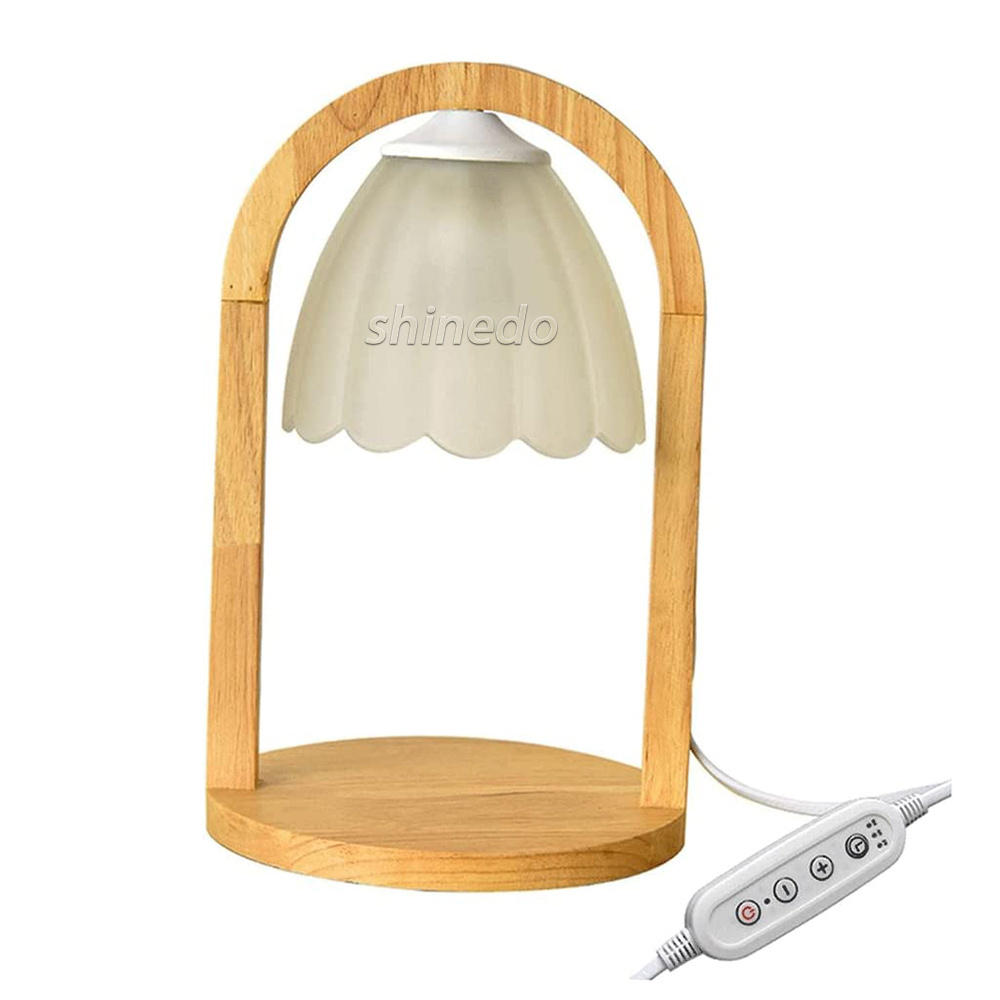 Modern Candle Warmer Lamp Flameless Aromatherapy Wax Creative Birthday Gift Wooden Decor Lamps Table Lamp for bedroom