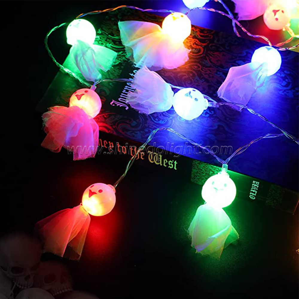 Halloween Ghost String Light  Battery Operated Flickering Lights for Outdoor Indoor Halloween Party Decorations