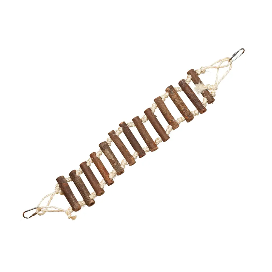 Eco-Friendly Wood Interactive bird toy bird swing mini toy wood hemp rope ladder for birds