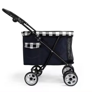 Travel Walk Small convenient breathable mesh Foldable four-wheel pet dog cat cart Pet stroller