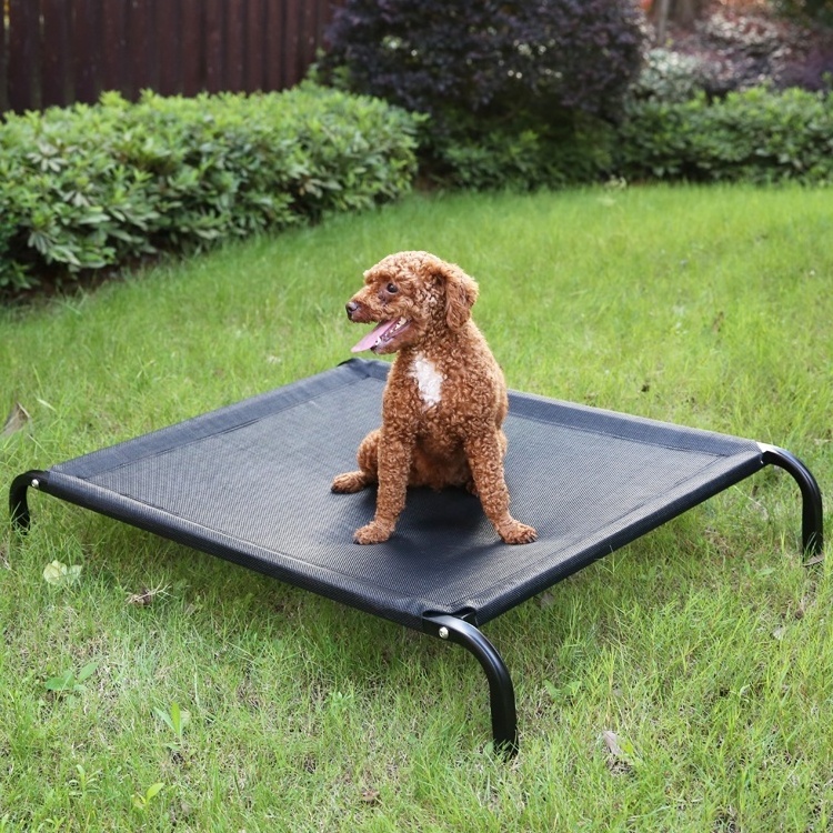 Summer Outdoor Raised Foldable Elevated Cooling Pet Cot Metal Elevated Dog Bed