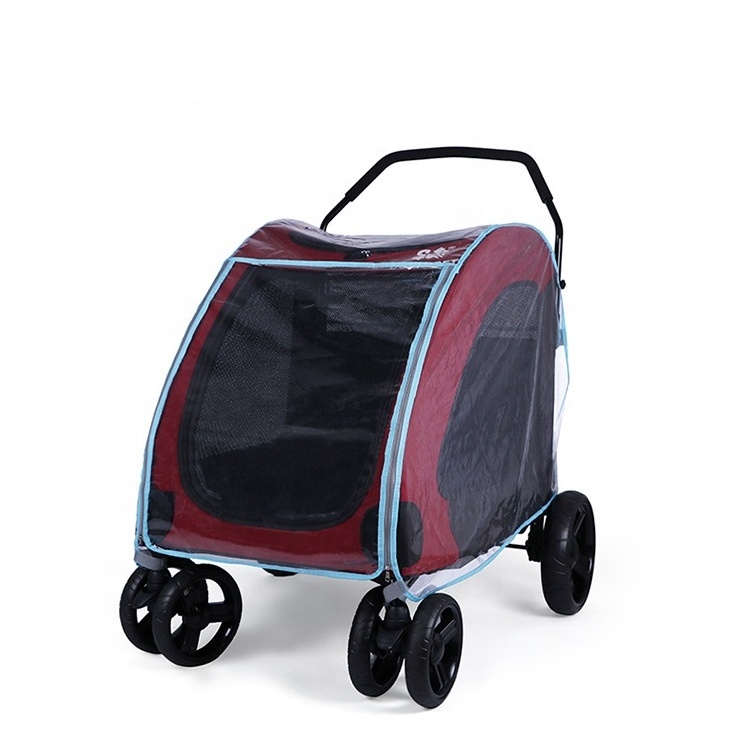 Universal Size Umbrella Pet Stroller Dog Seat Trolley Cover Weather Shield PVC Rain Cover For Pet Jogger