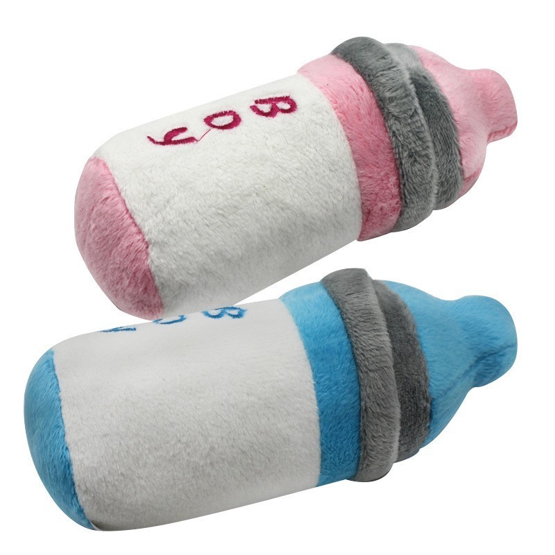 Customized Logo Interactive blue pink linen cotton bulk zoo dog cat squeaky chew toys