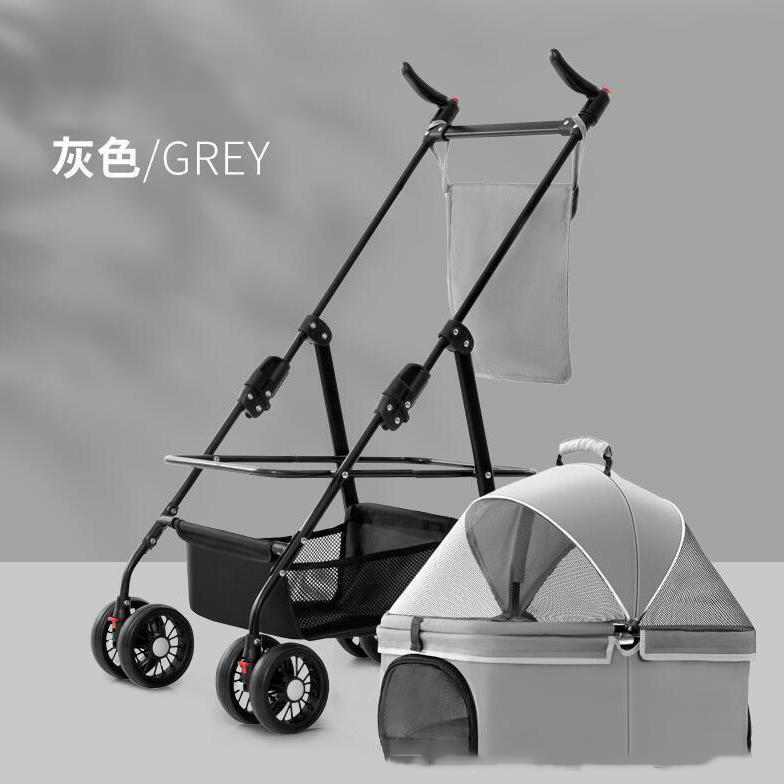 Four wheels Detachable Pet travel dog cat Baby Stroller for Dog and Cat