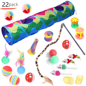 Wholesale Pet Cat Toy Set Cat Channel Funny Cat Stick Plush Mouse Combination Toy