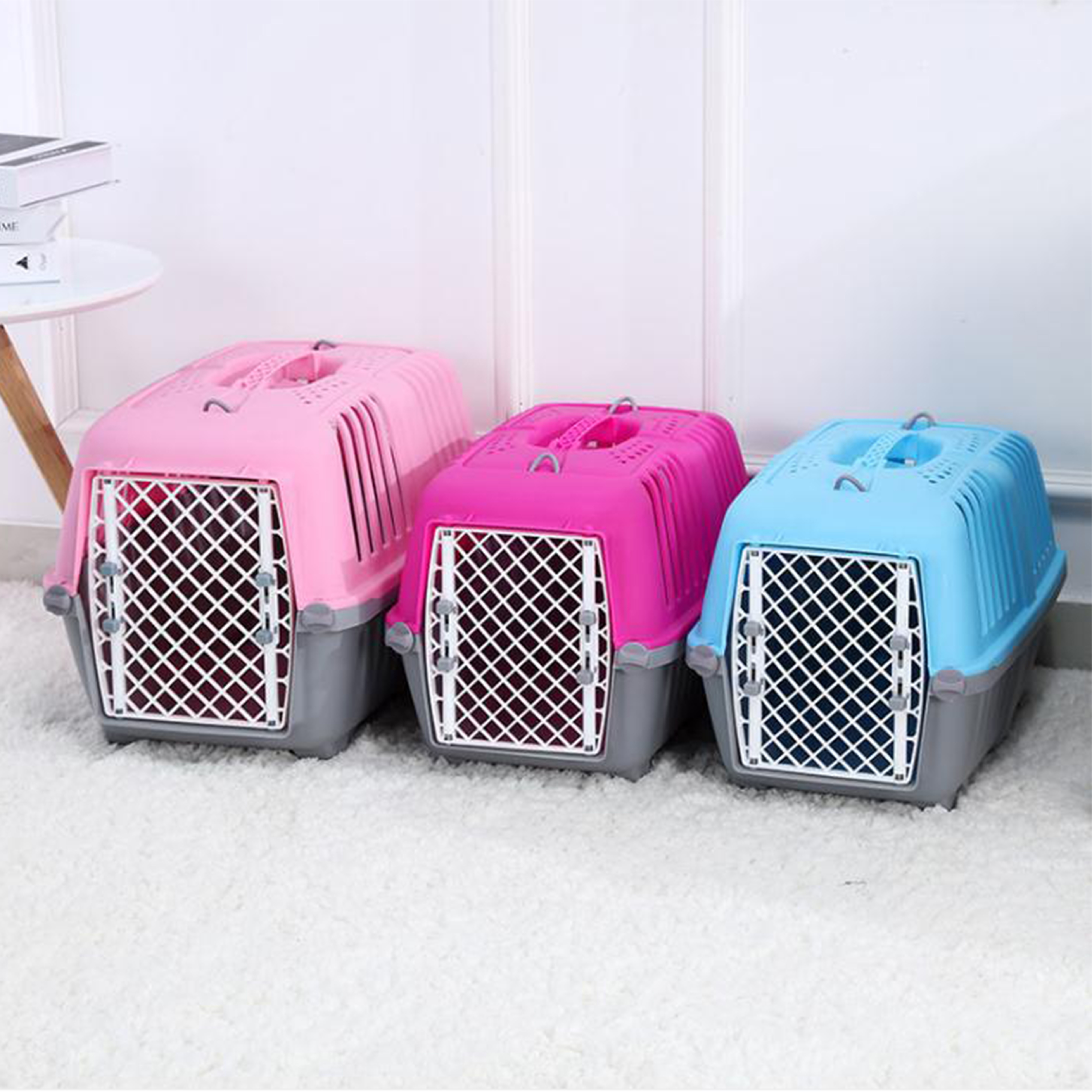 Blue Metal Stainless Steel luxury Travel pet cat dog cages carriers Pet aviation box