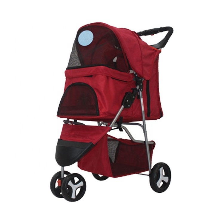 Pet Strollers for Small Medium Dogs & Cats - 3 Wheeler Elite Jogger - Carriages Best for Cat & Large Puppy