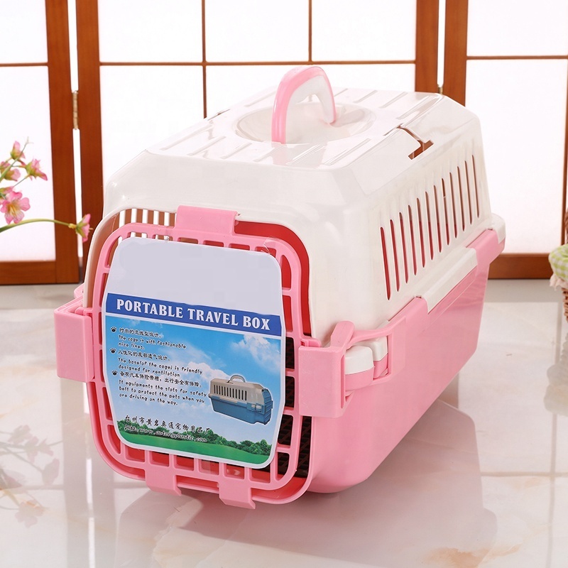 PP Plastic Pet Carrier Airline Approved Transport Single-Door Top-Load Pet Dog Cat Kennel Pet aviation box cage