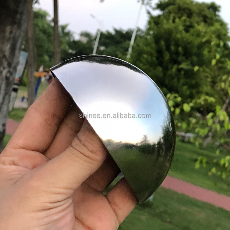 AISI 304 stainless steel hemisphere 2mm thick metal half round hollow ball decorative mirror hemisphere