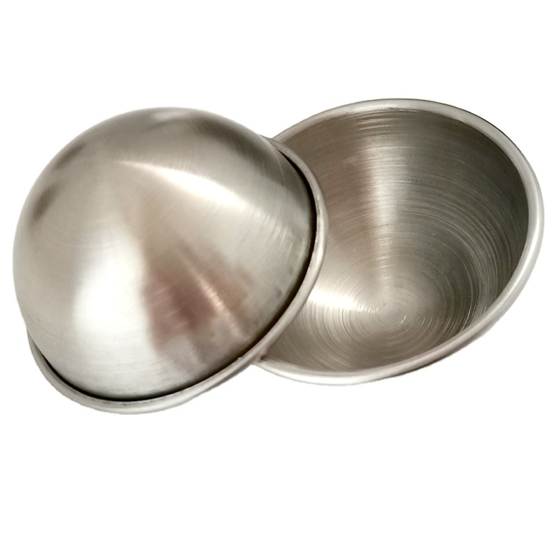 Ready to ship bathbomb mold 304 stainless steel hemisphere with edge saop base 50mm bath bomb mould