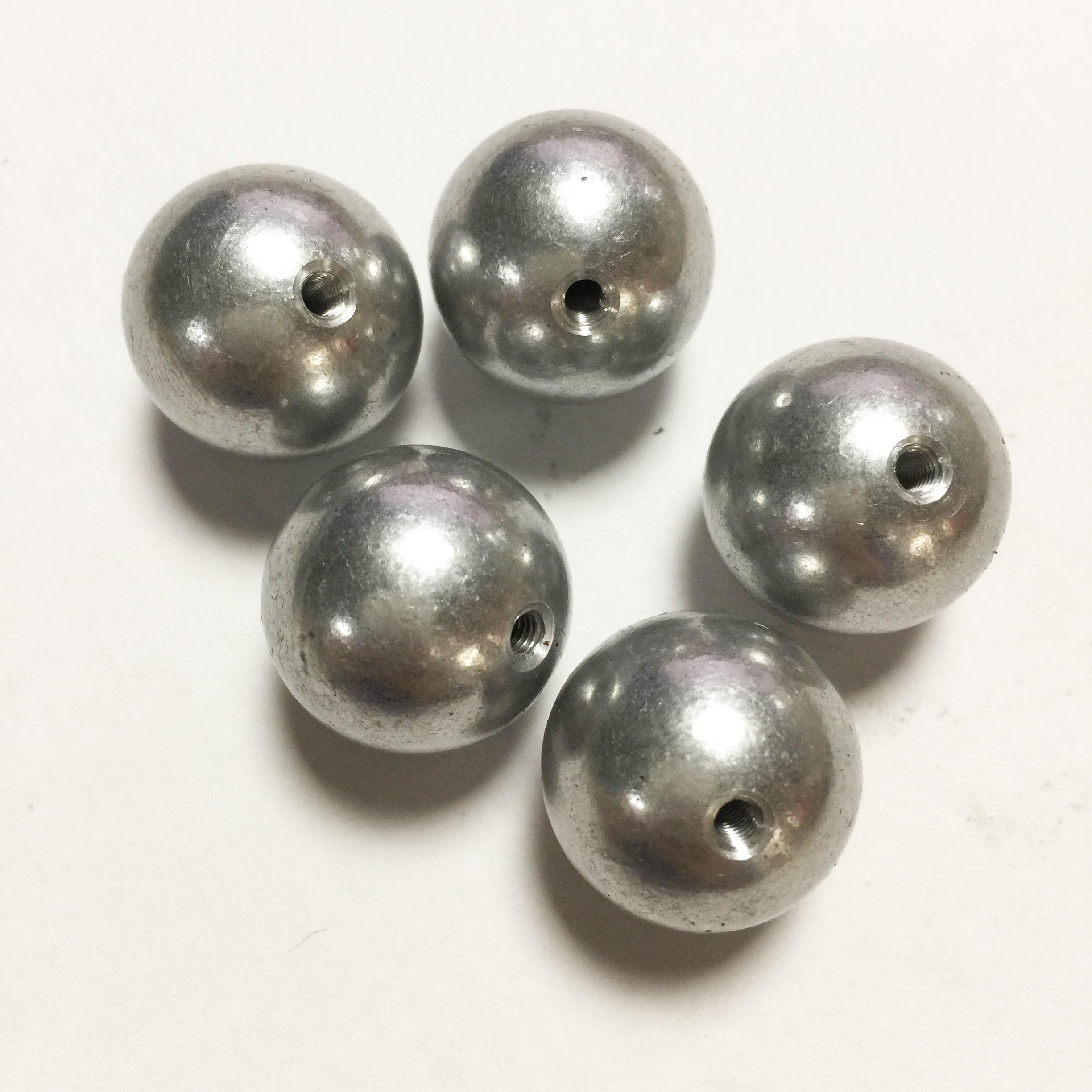 Tap hole steel ball light weight aluminum sphere with threaded hole