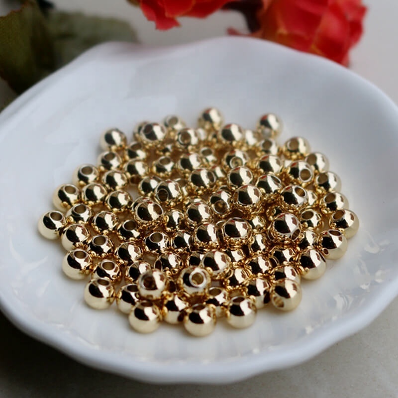 2mm 3mm 4mm 5mm 6mm 8mm 10mm 12mm Gold Silver Plated Stainless Steel Round Spacer Loose Bead for Jewelry Making