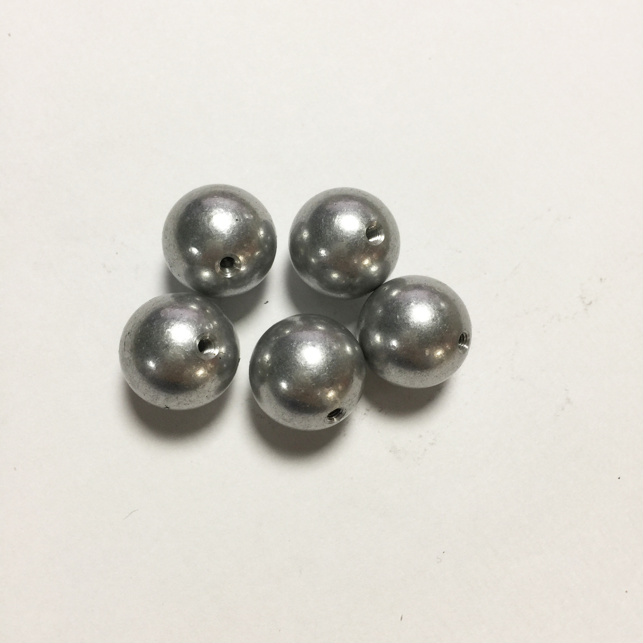 Tap hole steel ball light weight aluminum sphere with threaded hole