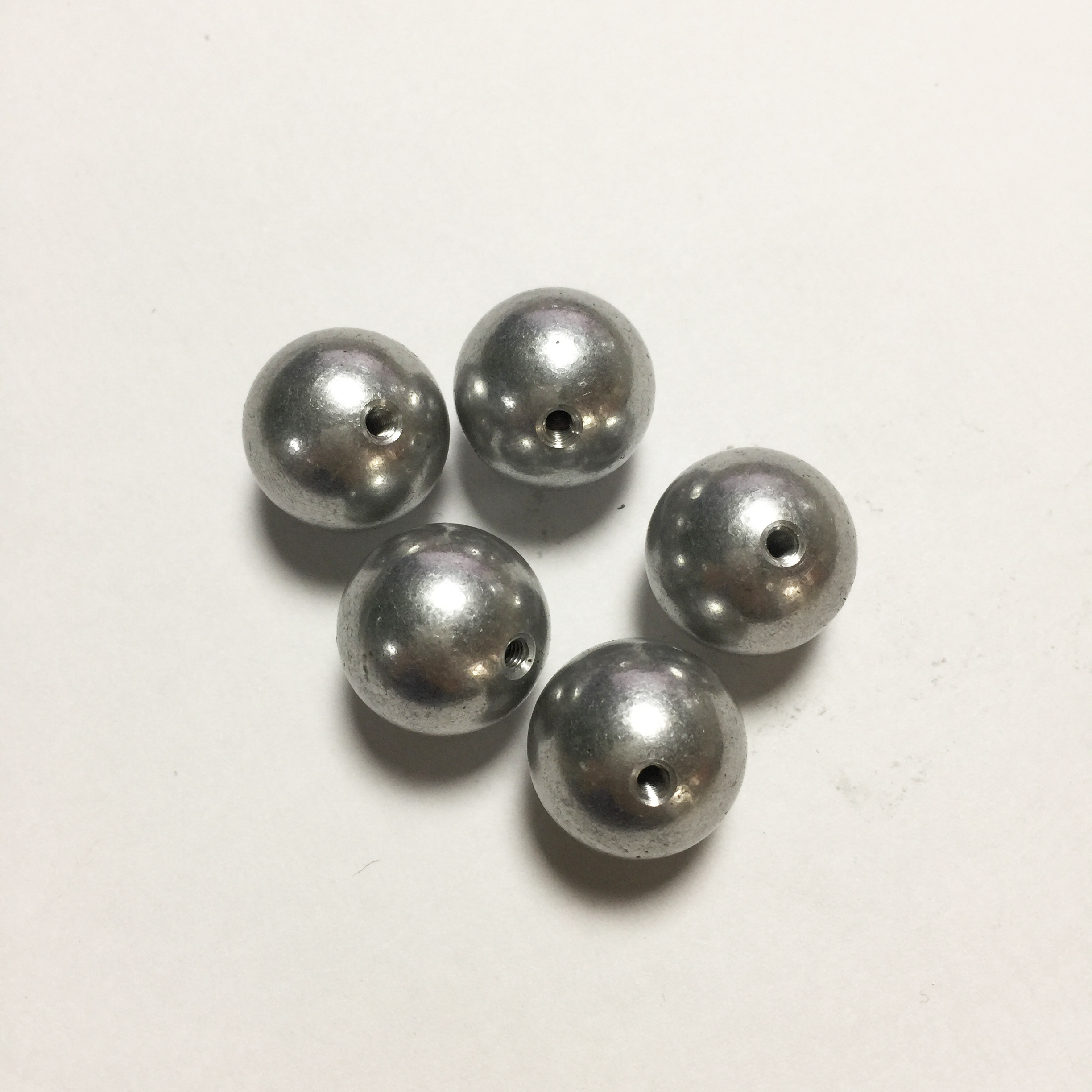 Tap hole steel ball light weight aluminum sphere with threaded hole