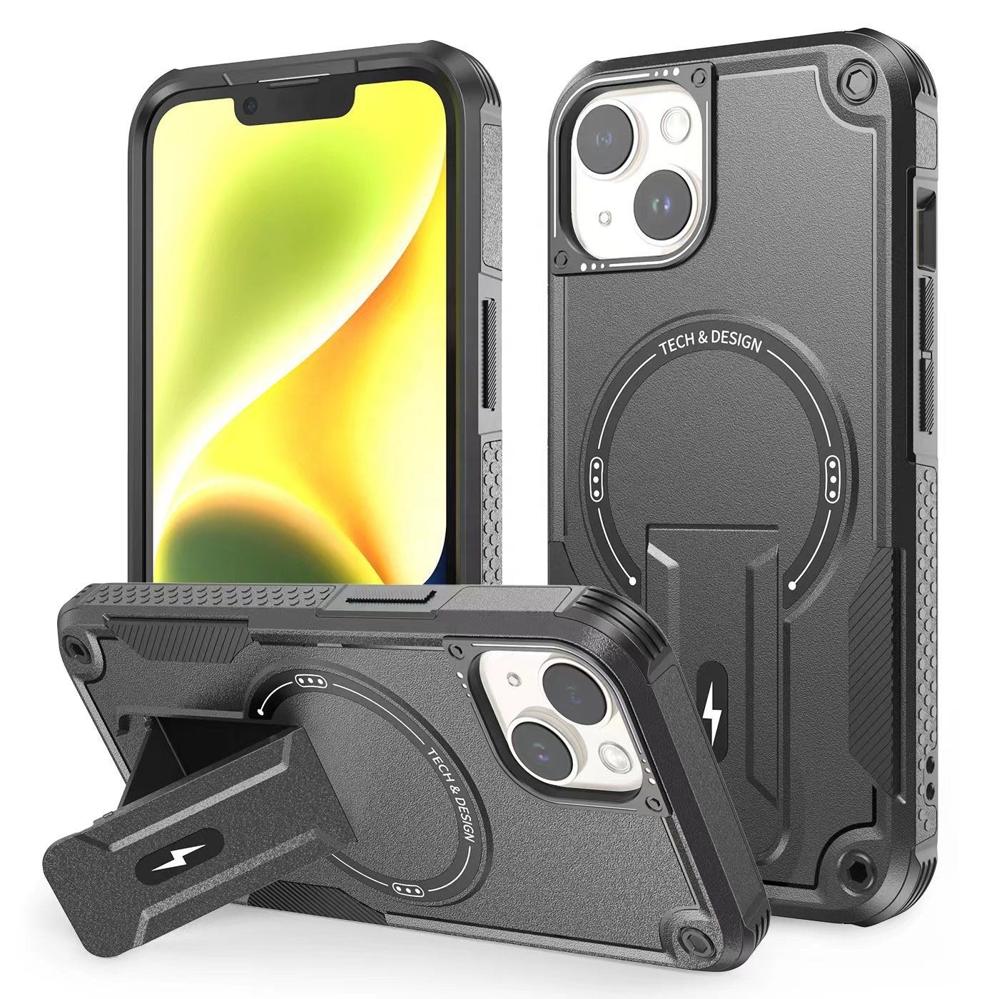 Armor Robot Defender Case with kickstand Heavy Duty Hard 2 in 1 Shockproof Phone Case For Apple Iphone 15 14 13 12 Plus Pro Max