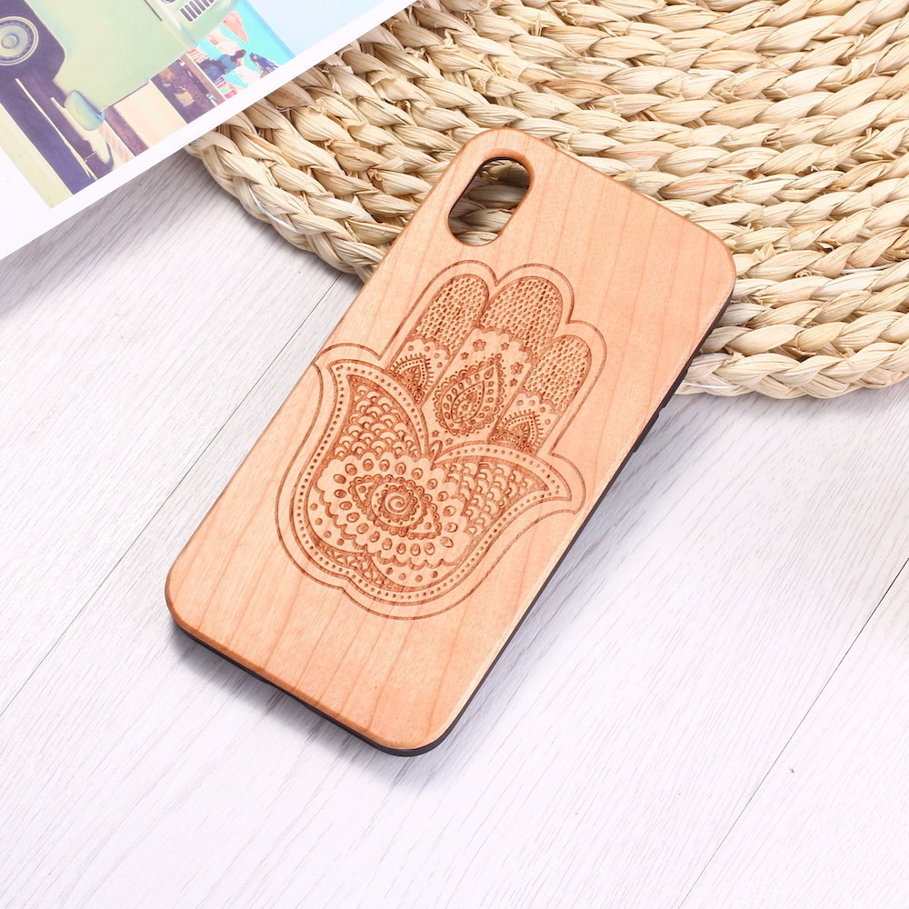 For Iphone 14 13 12 11 Pro Max 7 Plus/8 Plus 7/8 X/XS XS Max XR 12 13 Mini Bulk Engraving Flower Bamboo Wood laser Phone Case