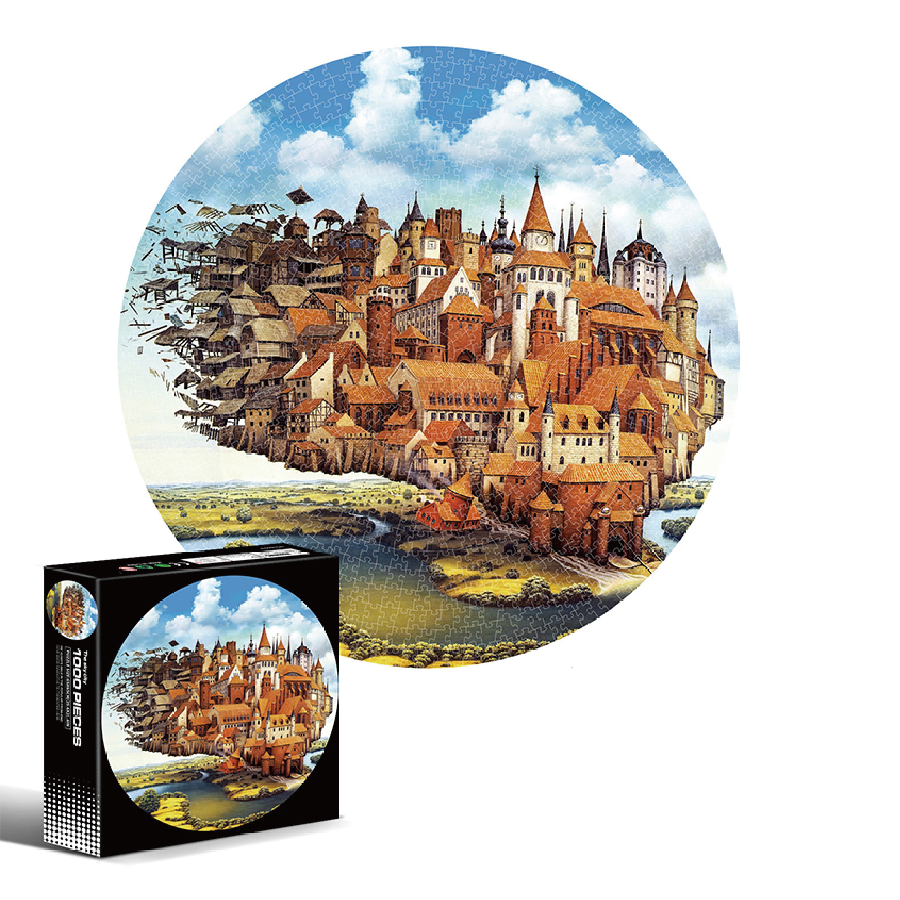 Jigsaw Map Puzzle Manufacturer Brain Education Adult 1000 Sublimation Blank Puzzle Custom Made Round Jigsaw Puzzles/