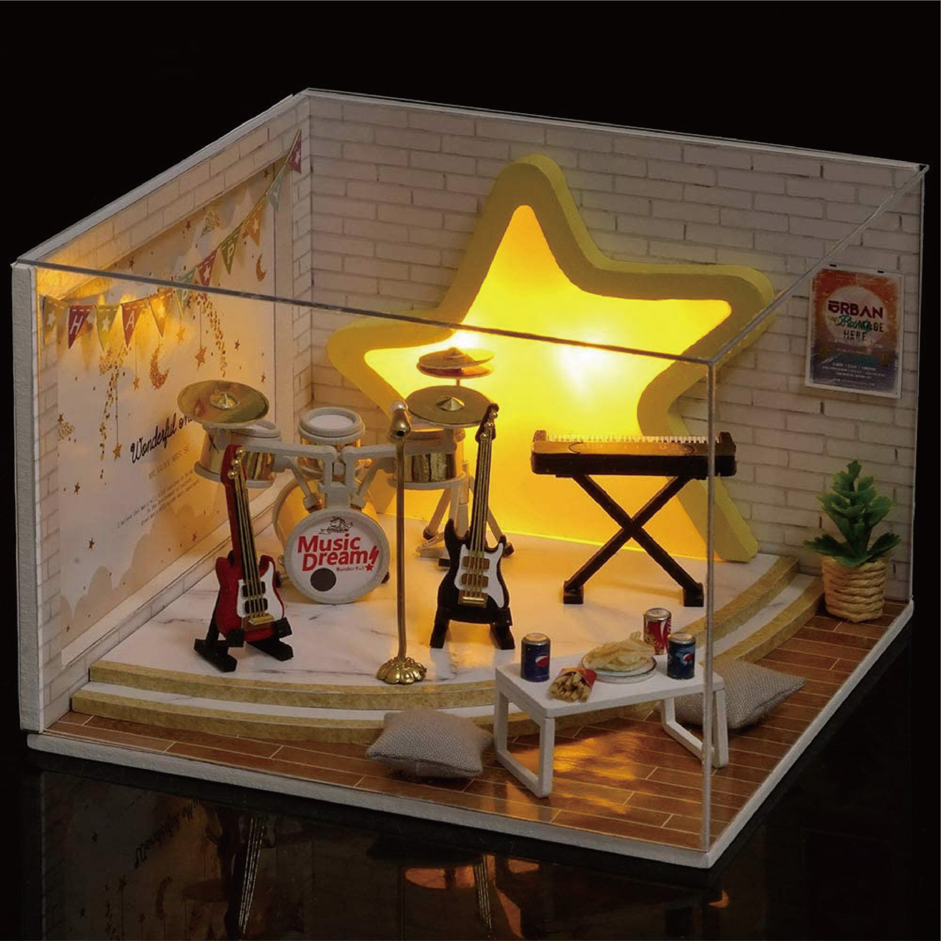 Kidscraft 1 Floor Wooden Dollhouse Window Diy Playing Game With Furniture Dollhouse Toy For Kids