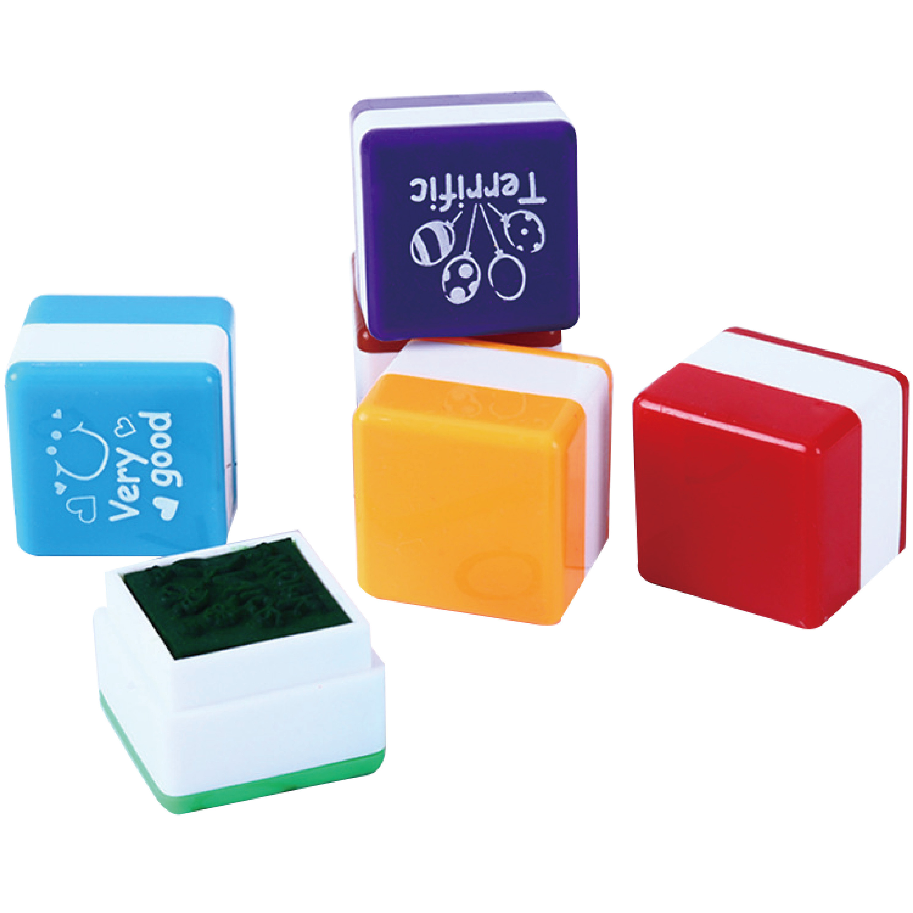 Cube Plastic Teacher Reward Teaching Stamps Customize Rubber  Personalized Kids Toy Self-inking Stamp