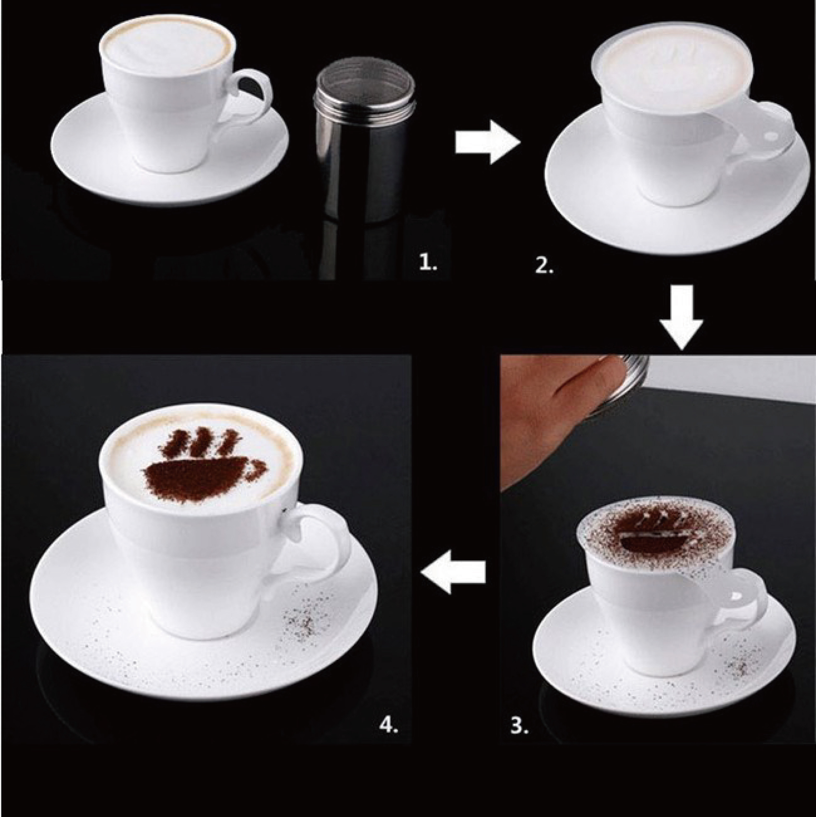 Customized Plastic Coffee Decorating Stencils PP Custom Coffee Art Stencils/