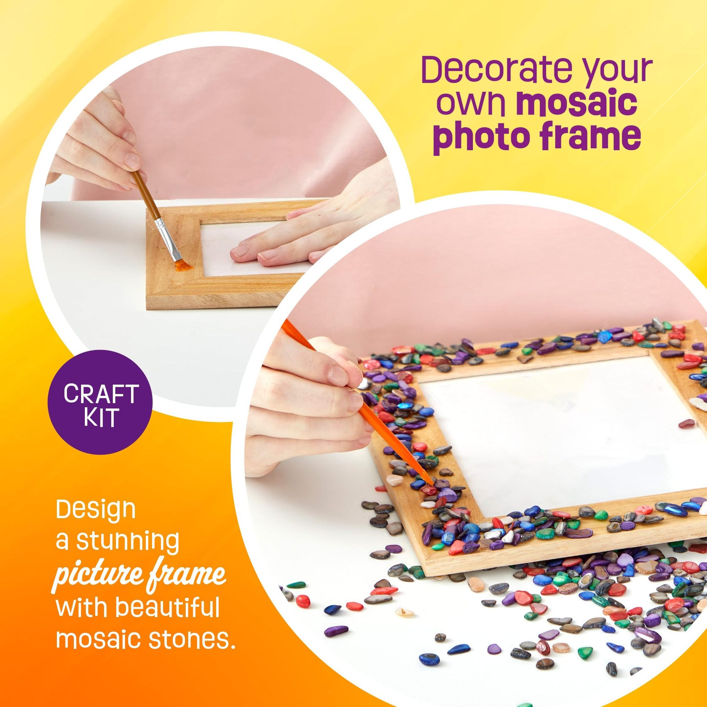 DIY Mosaic Picture Frame Kit for Kids - Arts and Craft Kits for Girls & Boys Customize Arts and Crafts