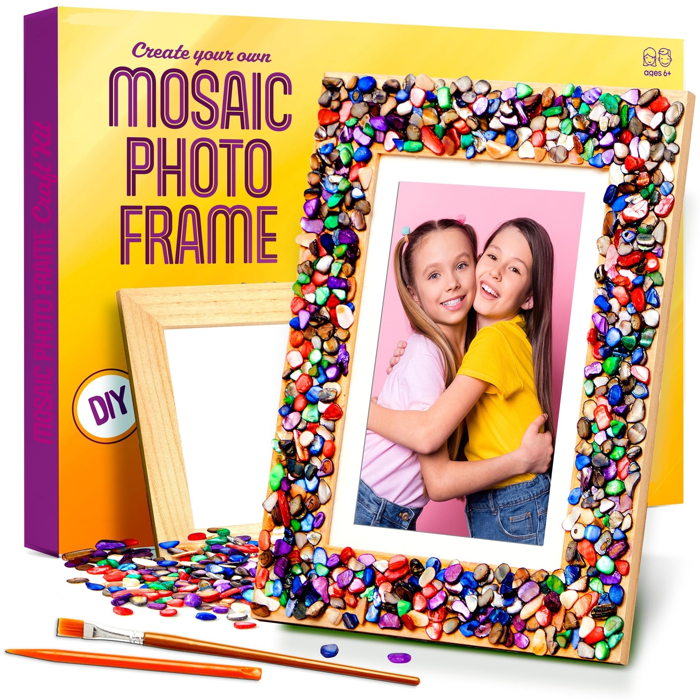 DIY Mosaic Picture Frame Kit for Kids - Arts and Craft Kits for Girls & Boys Customize Arts and Crafts