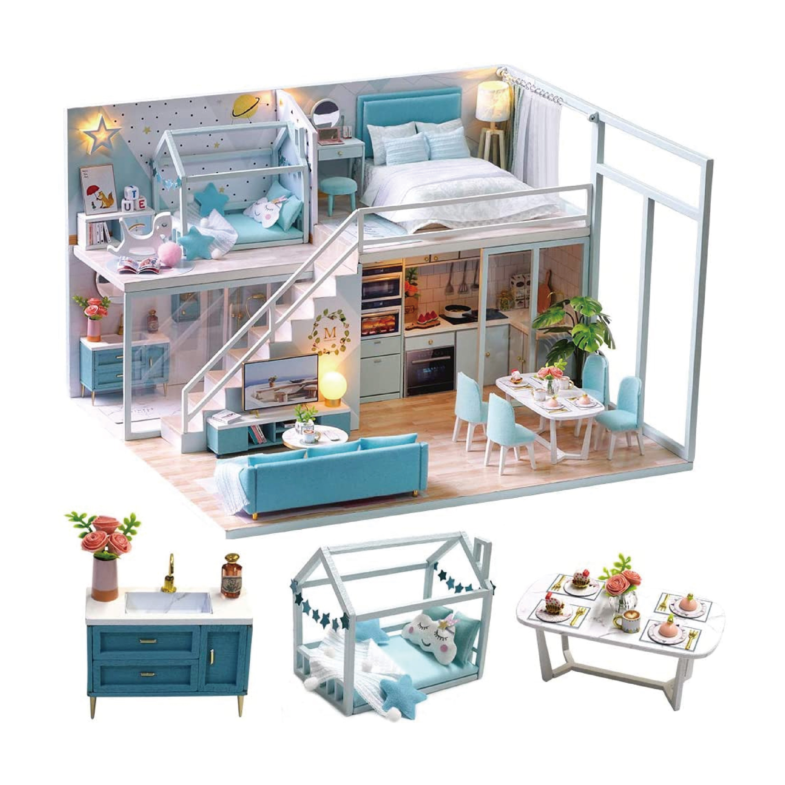 High Quality Wholesale Role Play Toys Wooden Pretend Dollhouse Kids Wood Doll House