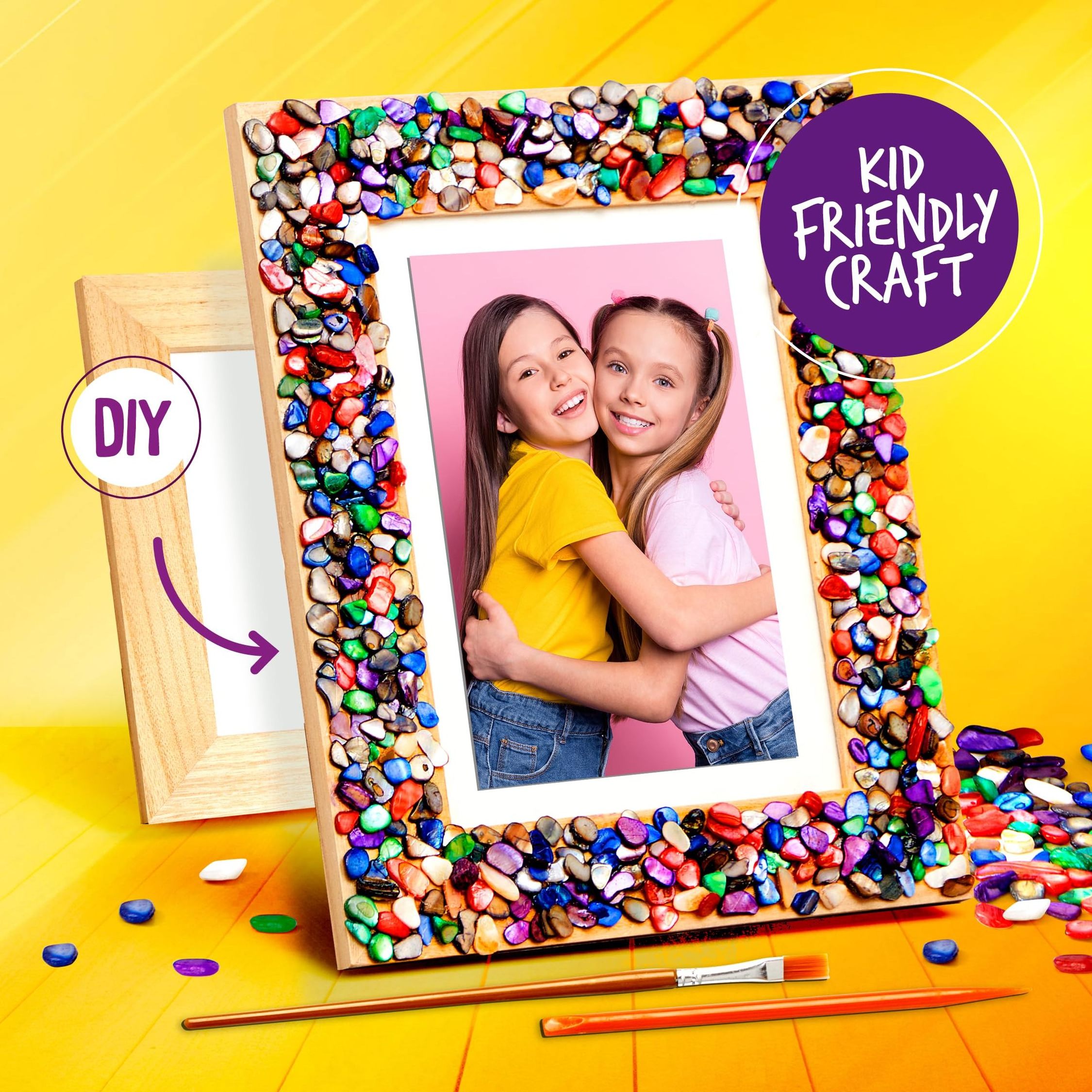 DIY Mosaic Picture Frame Kit for Kids - Arts and Craft Kits for Girls & Boys Customize Arts and Crafts