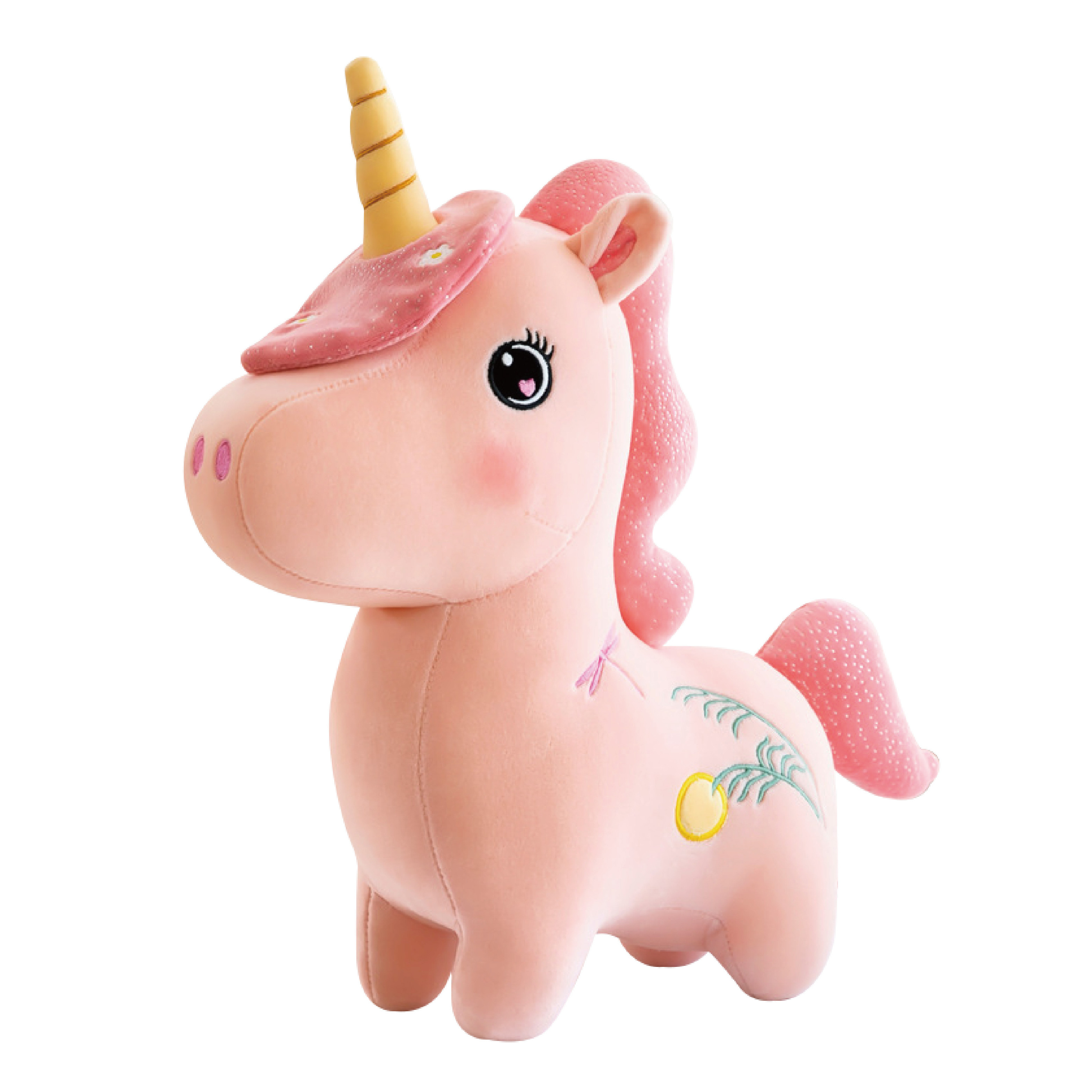 Hot Selling Pink Cute Walking 25cm Rainbow Kawaii Stuffed Embroider Animal Pillow Toy Lovely Unicorn Plush Toys For Kids