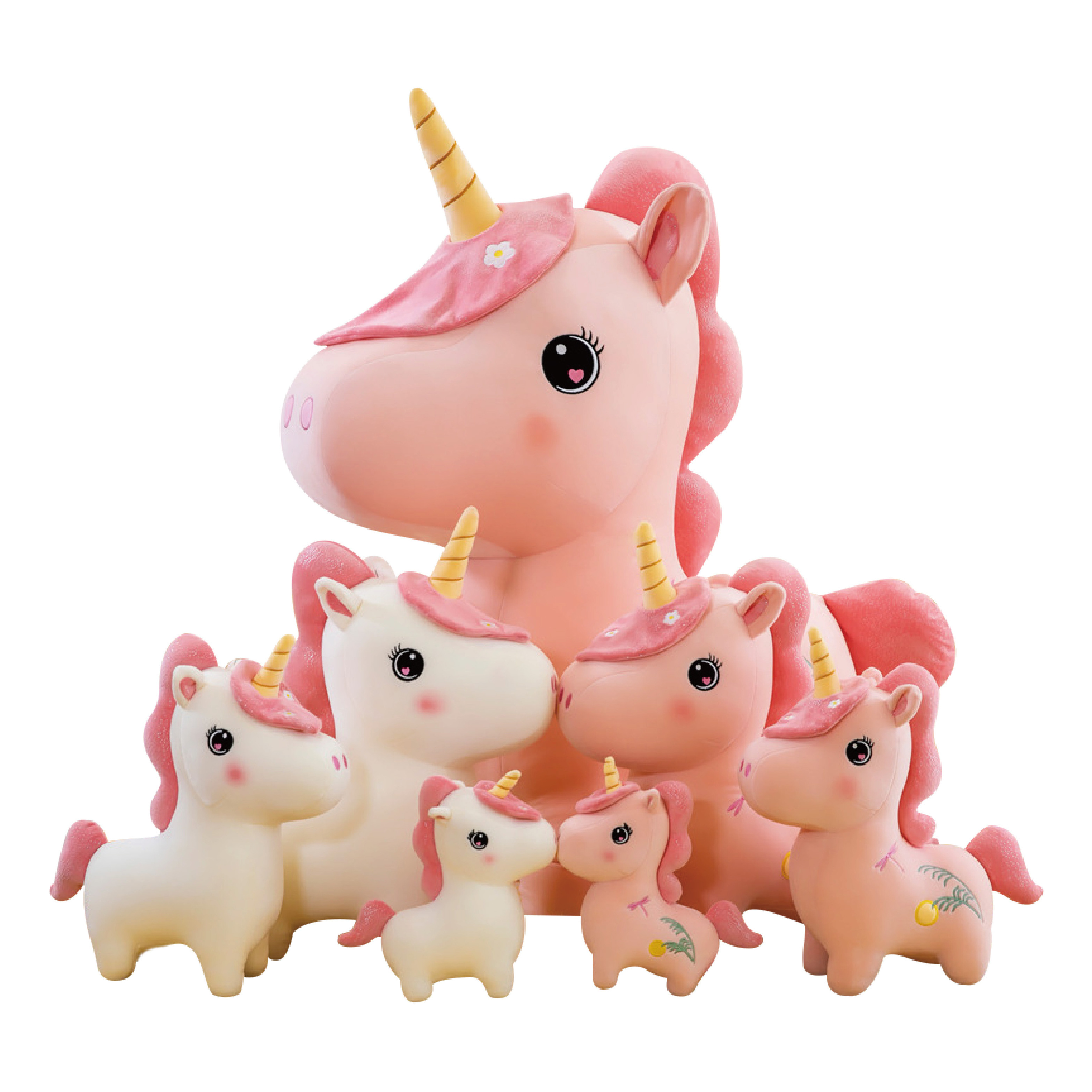 Hot Selling Pink Cute Walking 25cm Rainbow Kawaii Stuffed Embroider Animal Pillow Toy Lovely Unicorn Plush Toys For Kids