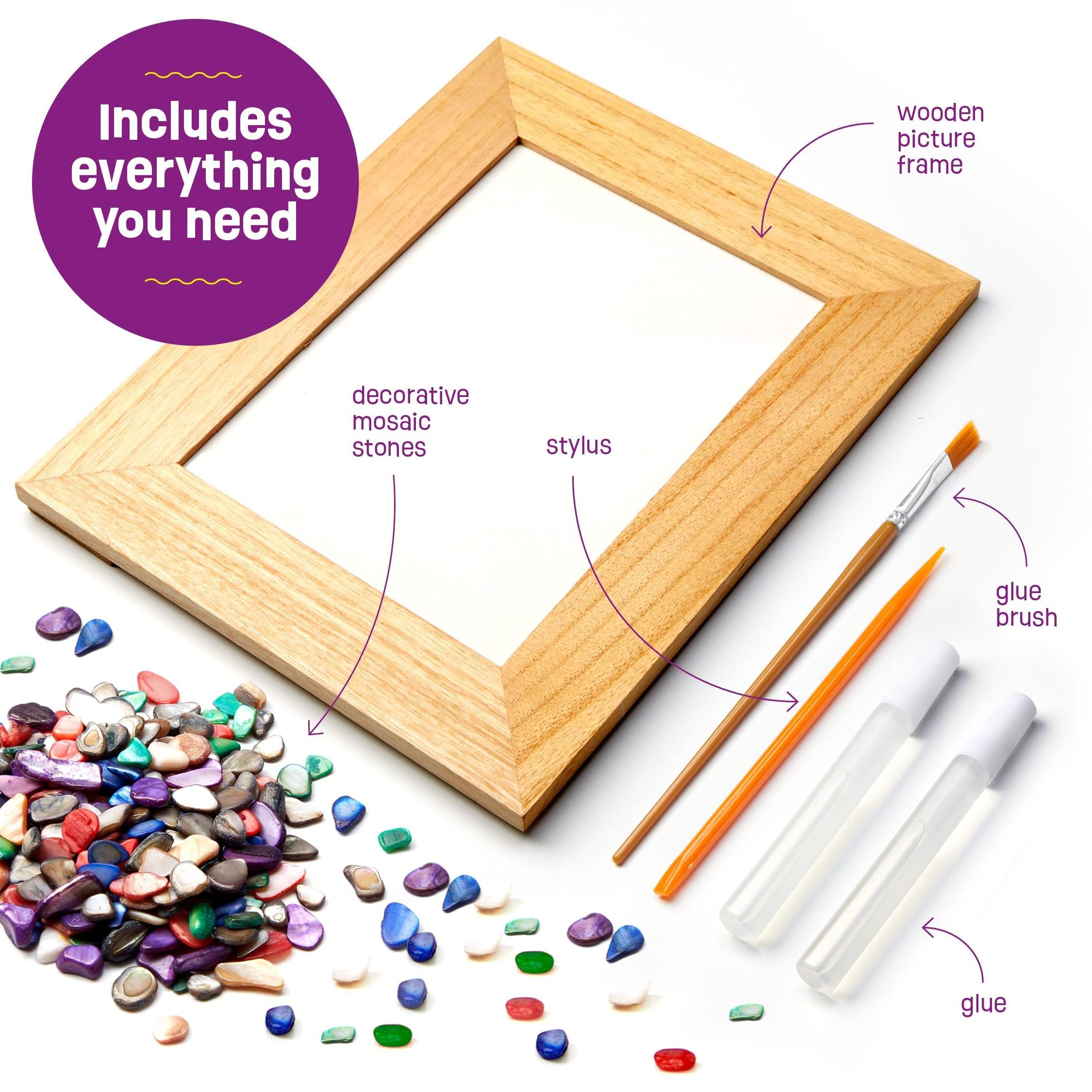 DIY Mosaic Picture Frame Kit for Kids - Arts and Craft Kits for Girls & Boys Customize Arts and Crafts