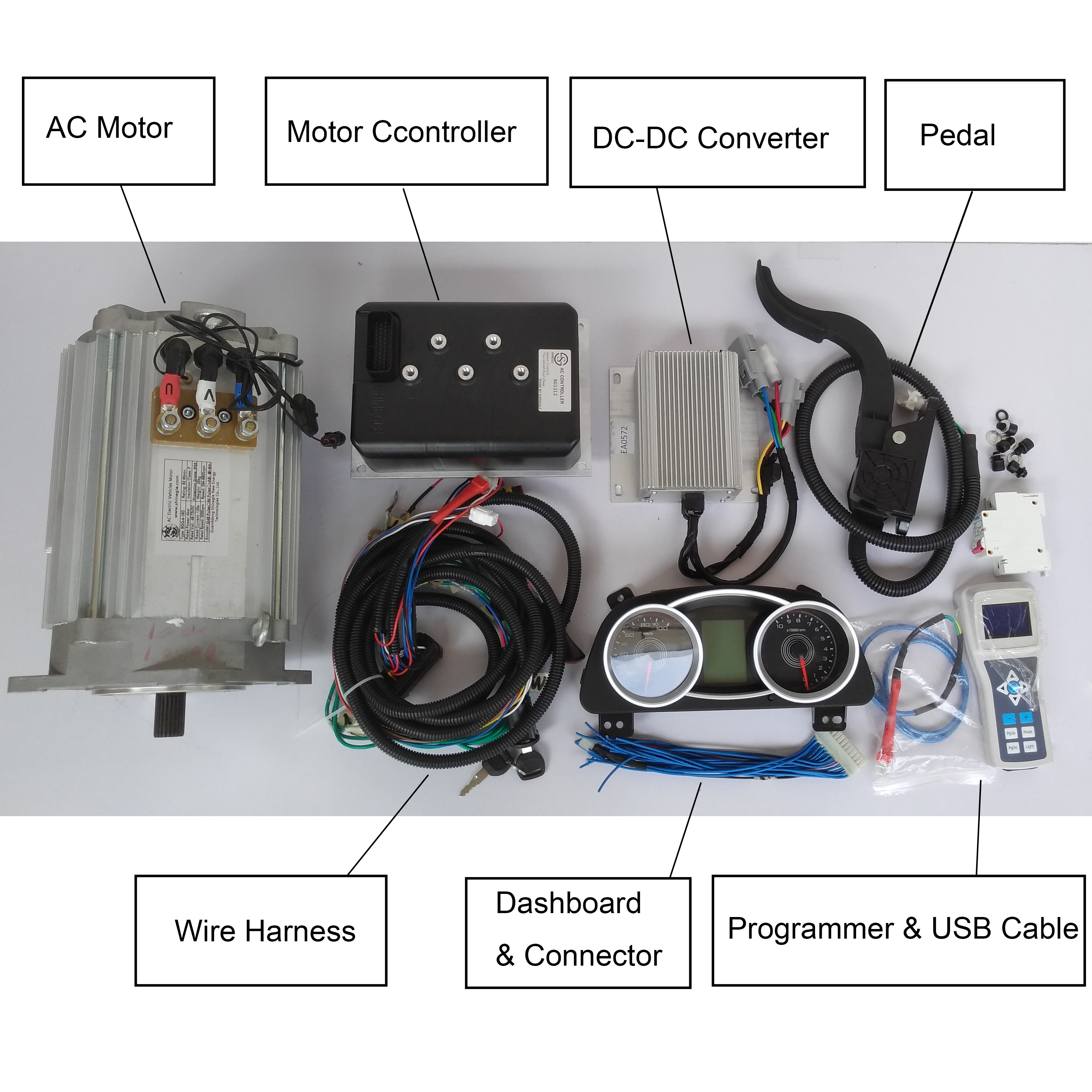 48V 72V 10KW Electric Traction Vehicle three phase induction Motor Controller Conversions Electric Car Components Complete Kit