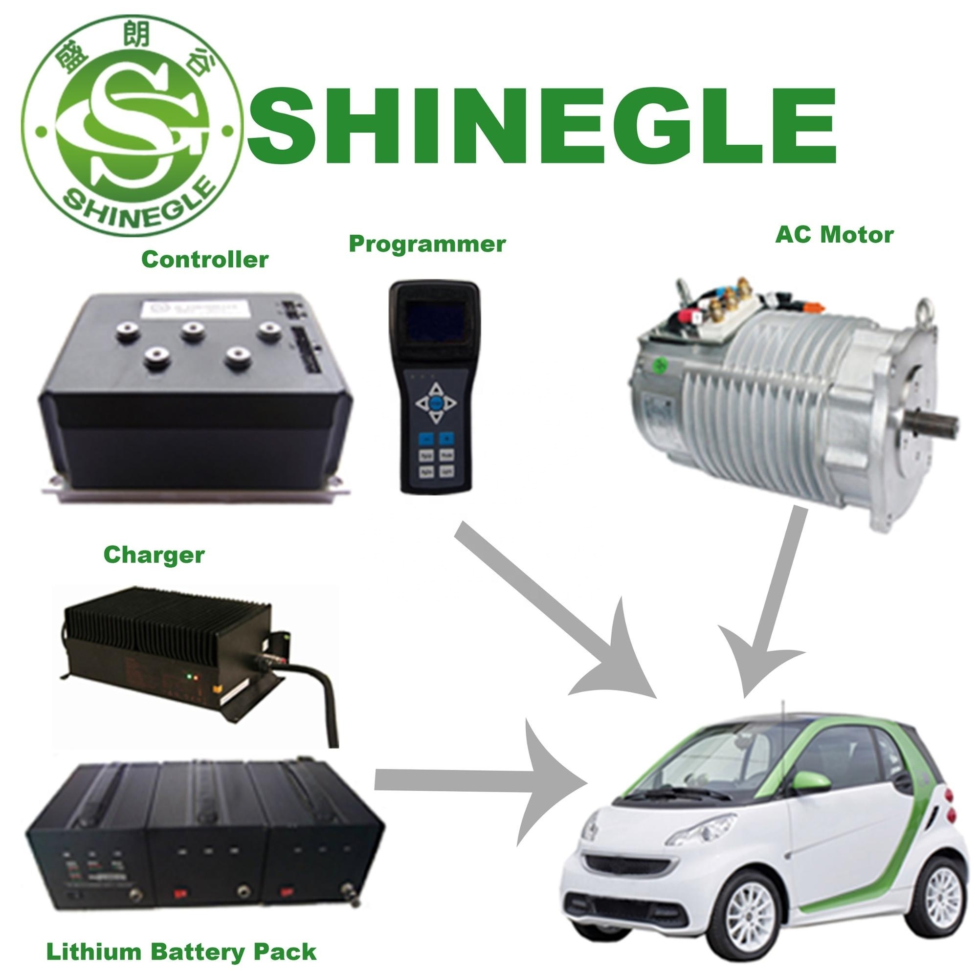 SHINEGLE 15kw 20kw 100kw 150kw 200kw 100hp 200hp 300hp ac dc brushless electric car motor for ev car pmsm system