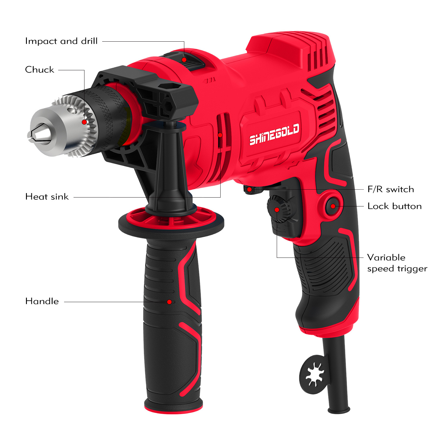 Factory wholesale woodworking tool  710W variable speed hand tool electric drill Power Drills