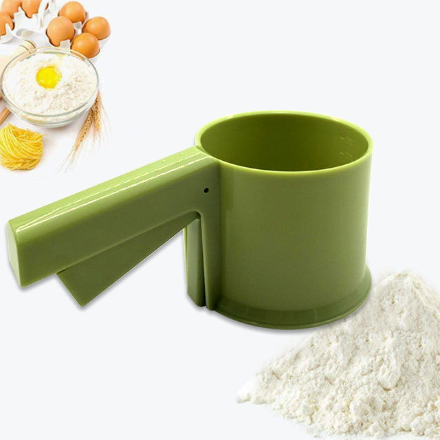 Plastic Flour Sifter Hand Hold Baking Tool Mesh Sieving Rounding Rice Machine Grain Wheat Plastic Cup Flour Sieve