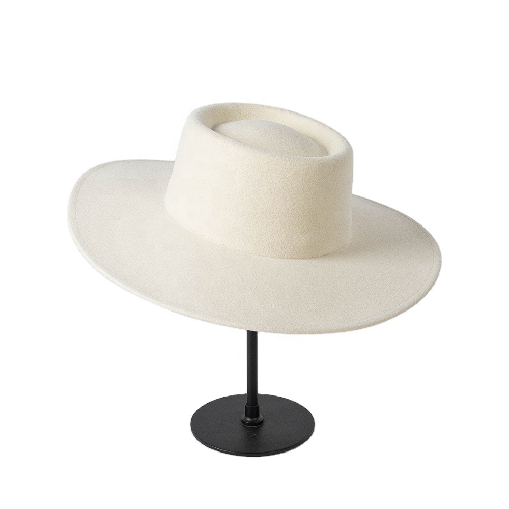 Shinehats 2022 OEM Fashion Colorful Wool Felt Fedora Hats Boater Oval Crown Stiff Wide Brim Women Ladies Chapeau Femme Wholesale