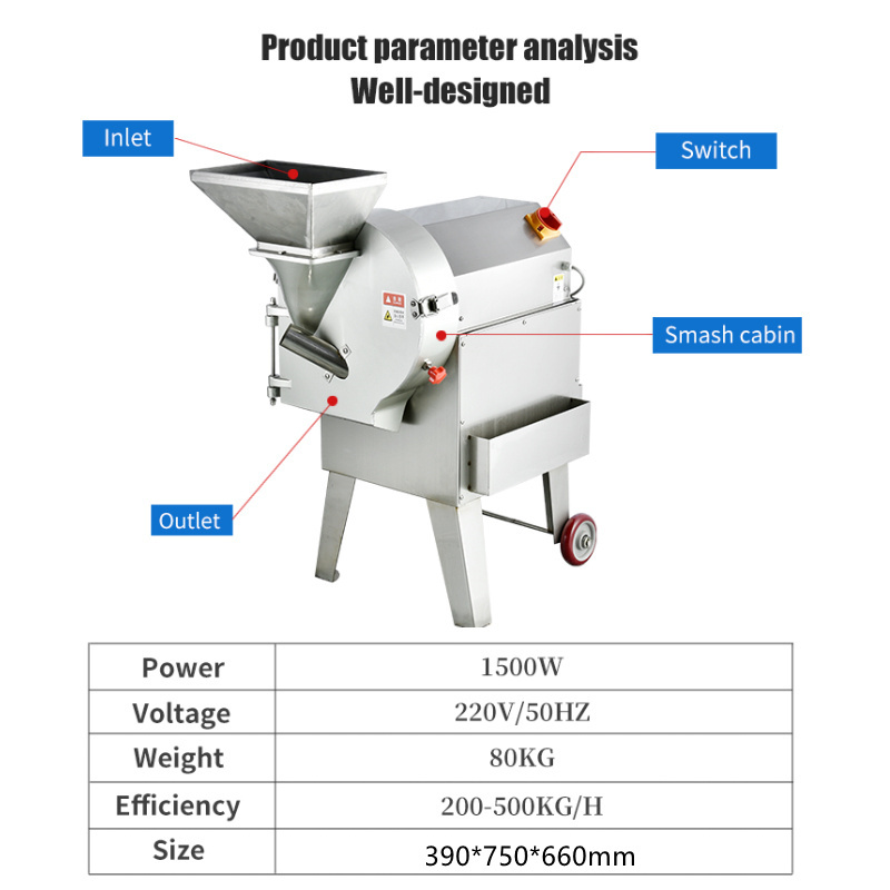 Multifunctional Commercial Automatic Radish Carrot Cucumber Potato Dicer Cutter Onion Dicing Slicing Cutting Machine