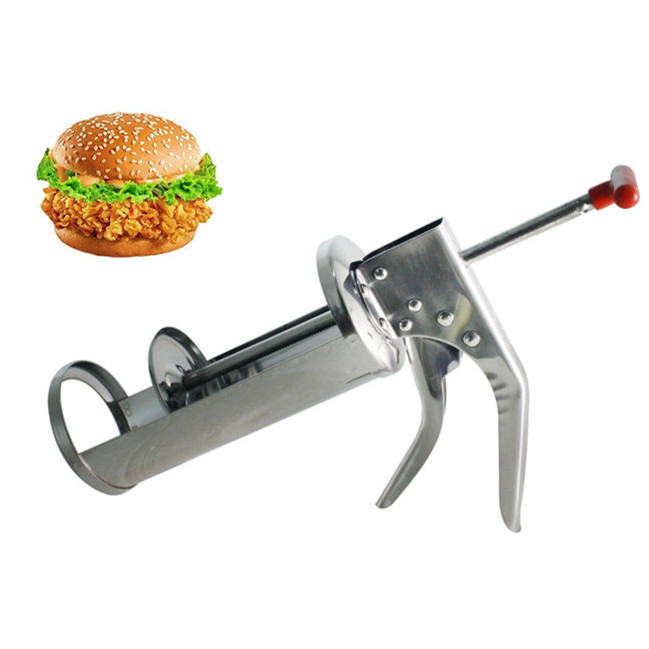 1/2 1/3 2/3 oz Stainless Steel Mustard Mayonnaise Sauce Dispenser Gun for Fast Food Shop