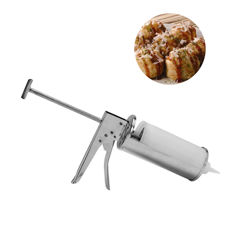 1/2OZ 1/3OZ 2/3OZ Stainless Steel 304 Mustard Mayonnaise Hamburger Sauce Dispenser Gun