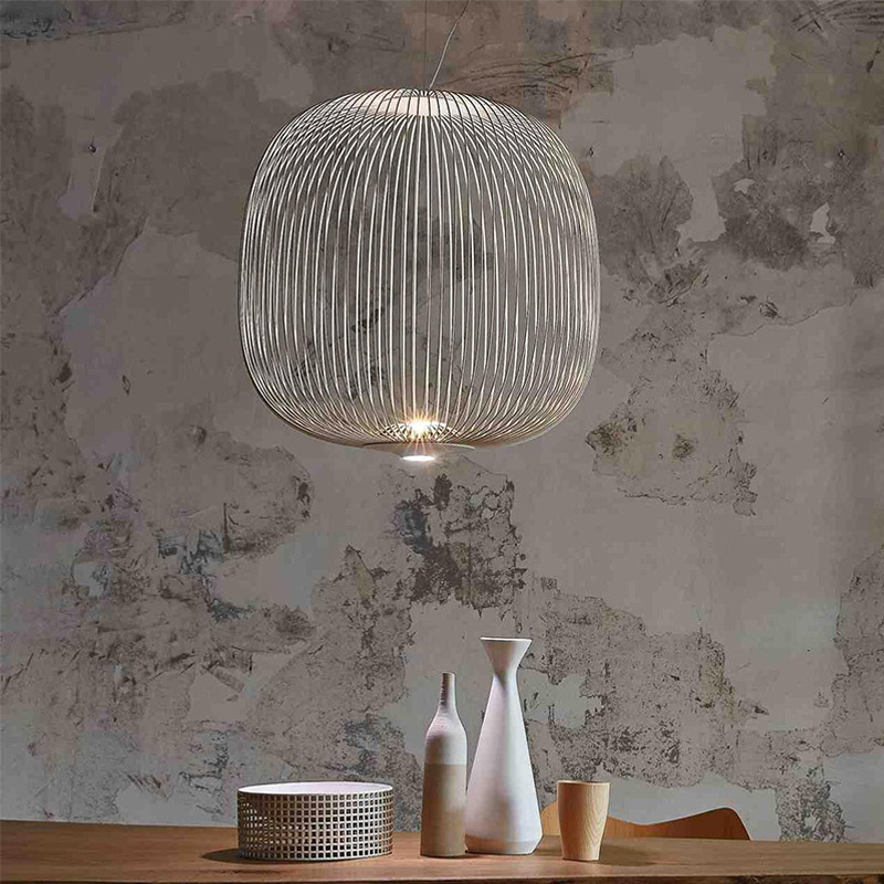 Simple modern Nordic lighting Bird cage pendant chandelier iron coop pendant light LED hanging lamp