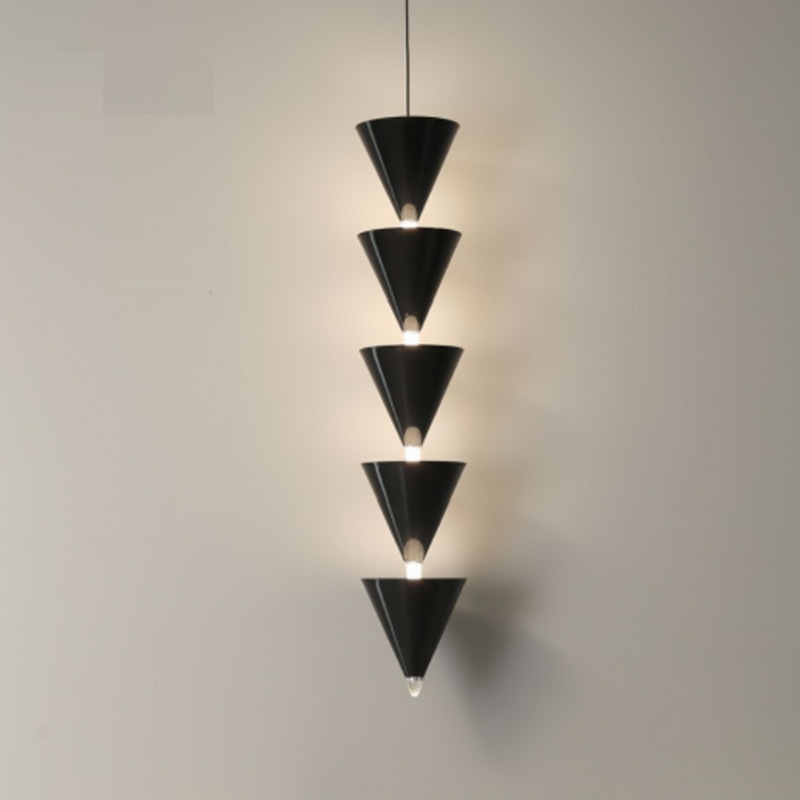 Minimalist modern creative cone gold metal pendant lighting fixtures led white black kitchen lamps indoor chandelier