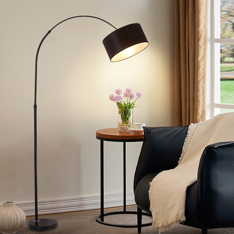 Adjustable Pole Living Room Fashion Decorative Remote Hanging Light Tall Standing Morden LED Arc Floor Lamp with Marble Base