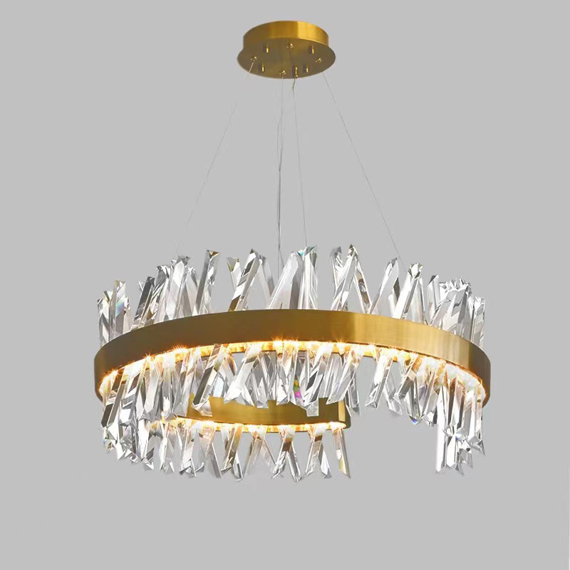 Modern custom gold large nordic chandeliers bedroom living room pendant hanging ceiling light led k9 luxury crystal chandelier