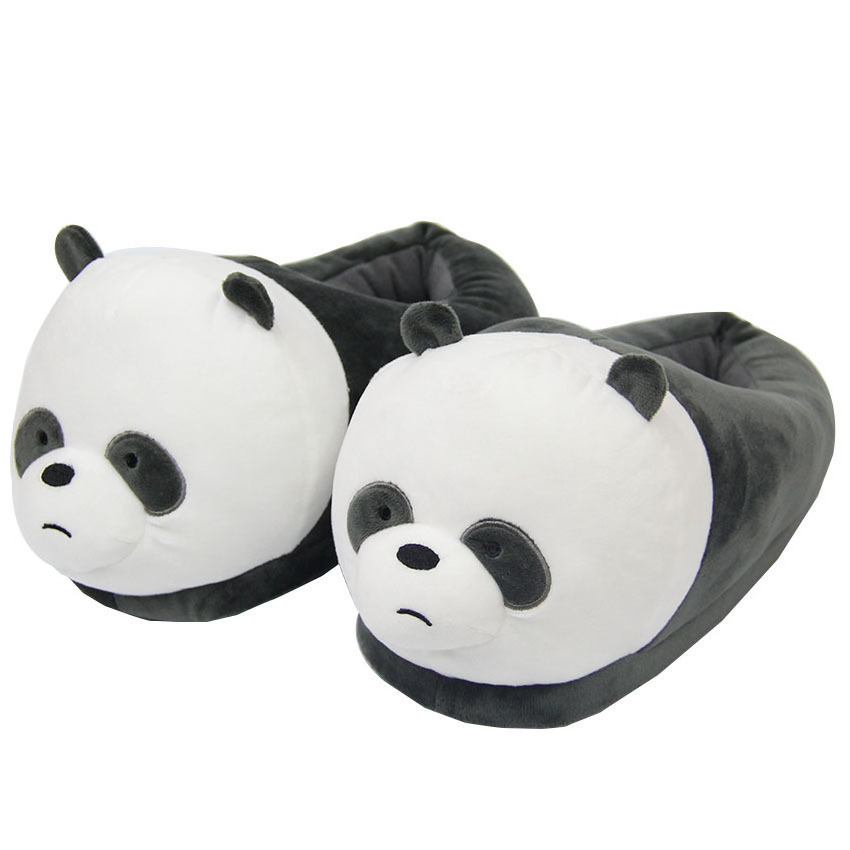 For women 3 style panda polar bear kids teddy bear slippers plush