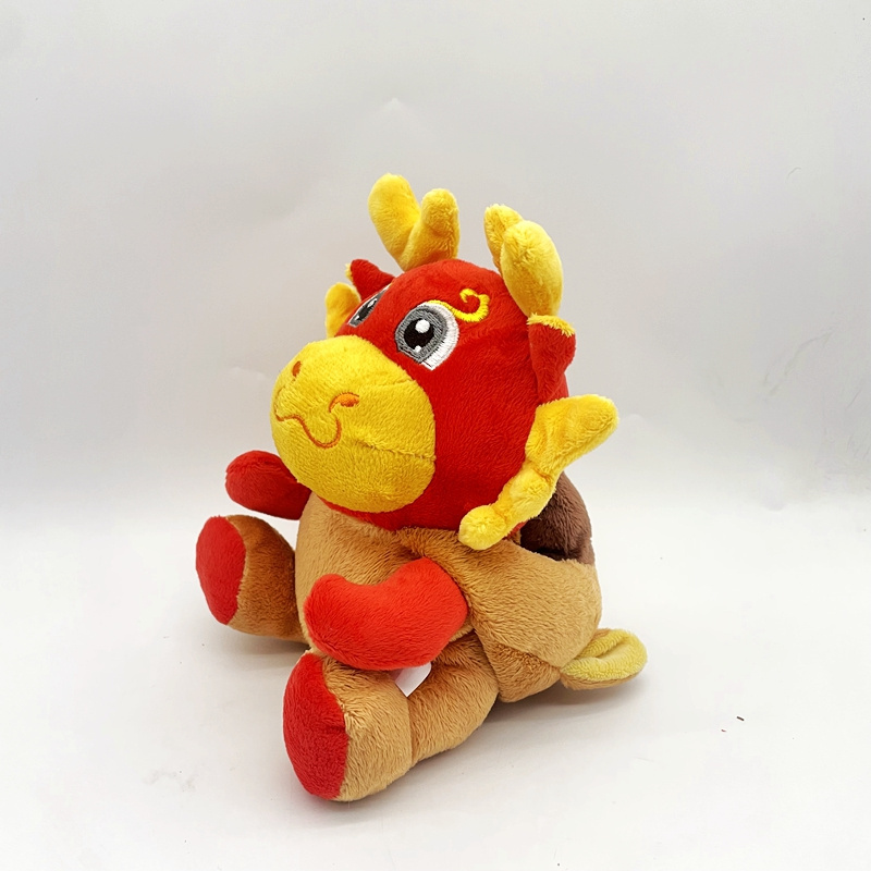 Customized cute plush toys Chinese red dragon mascot stuffed animal cartoon dragon toys as Festival gifts