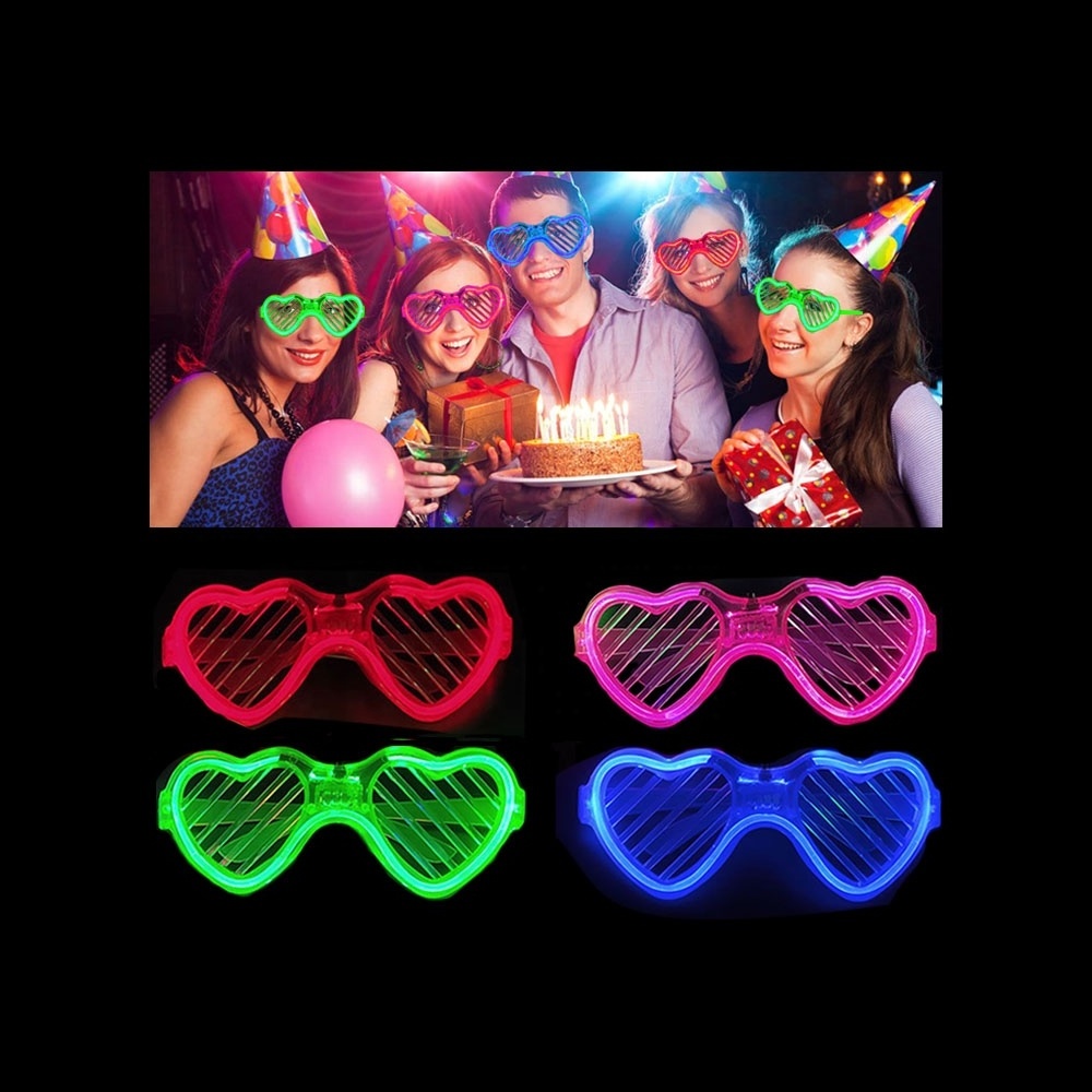 Hot Sale Shutter Shades Neon Flashing Glasses Glow in Dark Party Favors Supplies Plastic Light Up LED Glasses